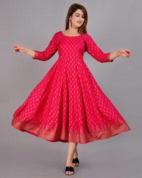 women floral print anarkali kurta