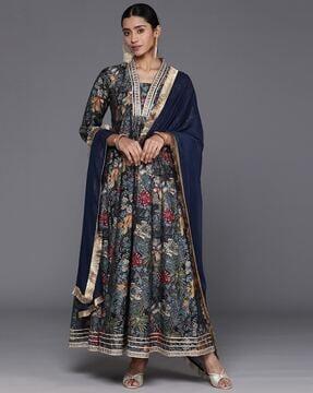 women floral print anarkali kurta