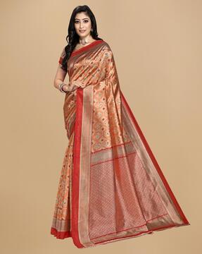 women floral print art silk saree