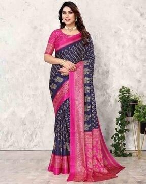 women floral print art silk saree