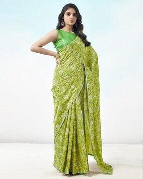 women floral print art silk saree