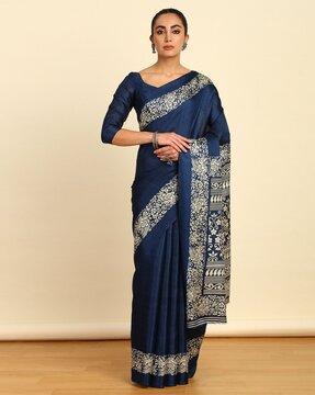 women floral print art silk saree