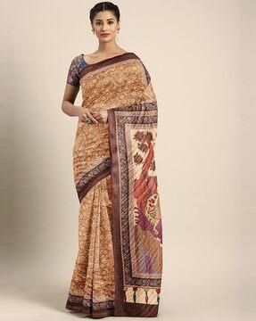 women floral print art silk saree