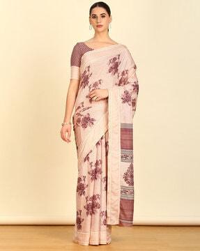 women floral print art silk saree