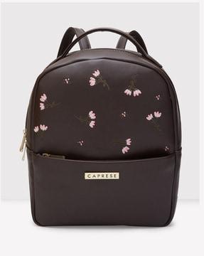 women floral print backpack with adjustable straps