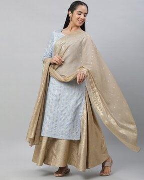 women floral print chiffon dupatta