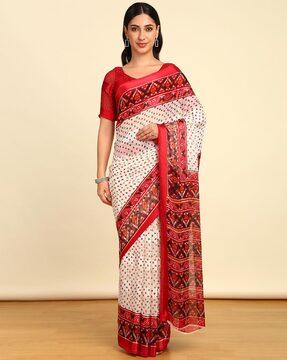 women floral print chiffon saree