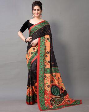 women floral print chiffon saree