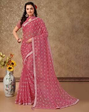 women floral print chiffon saree