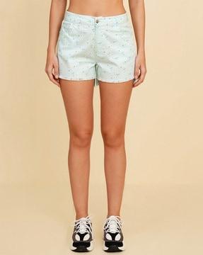 women floral print city shorts