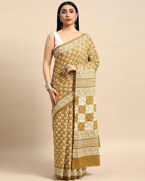 women floral print cotton saree