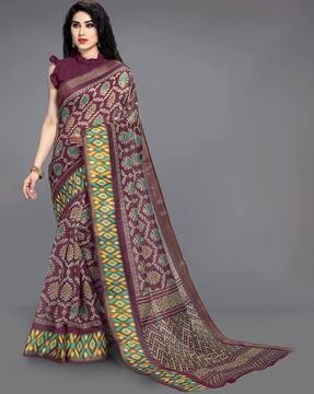 women floral print cotton saree