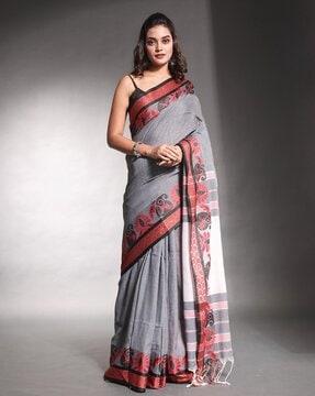 women floral print cotton saree