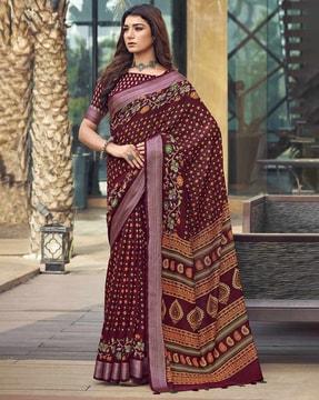 women floral print cotton saree