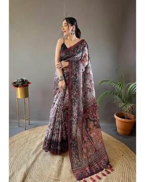 women floral print cotton saree