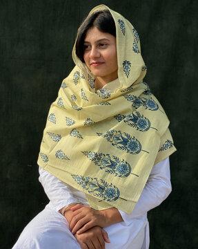 women floral print cotton scarf