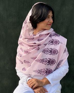 women floral print cotton scarf