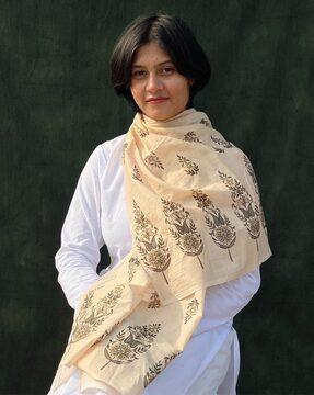 women floral print cotton scarf