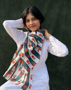 women floral print cotton scarf