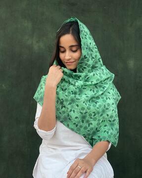 women floral print cotton scarf