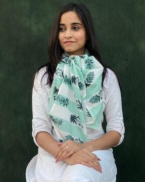 women floral print cotton scarf