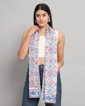 women floral print cotton scarve