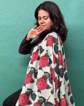 women floral print cotton stole