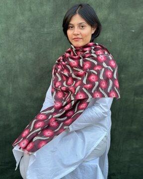 women floral print cotton stole