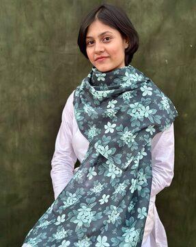 women floral print cotton stole