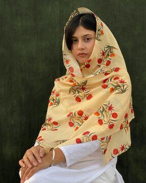 women floral print cotton stole