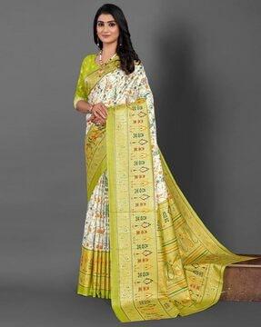 women floral print dola silk saree
