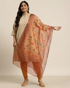 women floral print dupatta