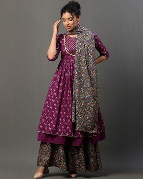 women floral print dupatta