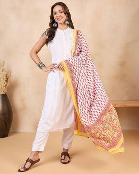 women floral print dupatta