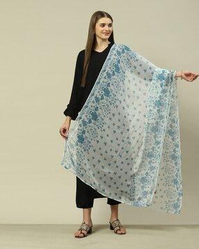 women floral print dupatta