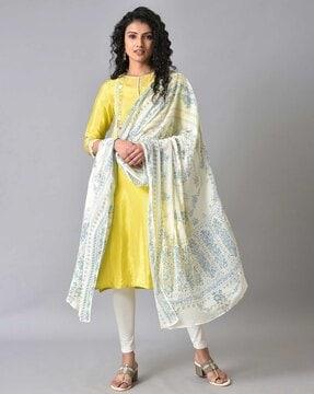 women floral print dupatta