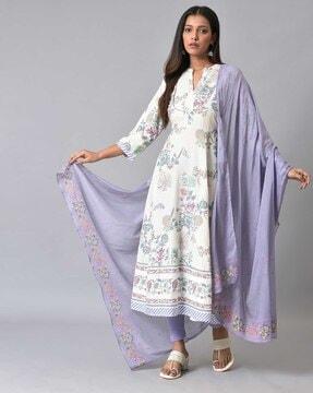 women floral print dupatta