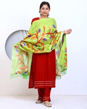 women floral print dupatta