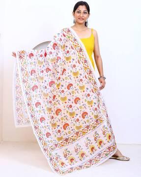 women floral print dupatta