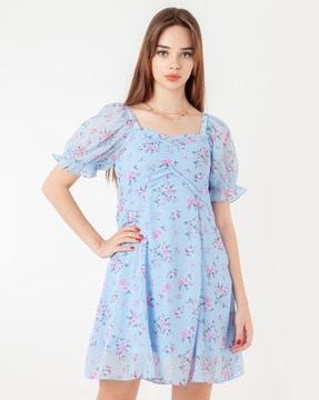 women floral print empire dress