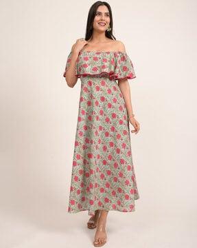 women floral print empire dress