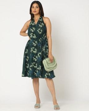 women floral print fit & flare dress