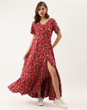 women floral print fit & flare dress