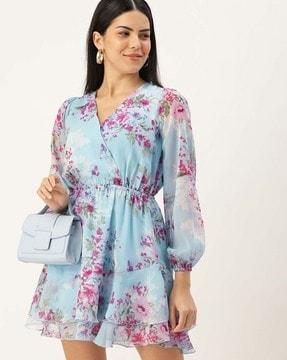 women floral print fit & flare dress