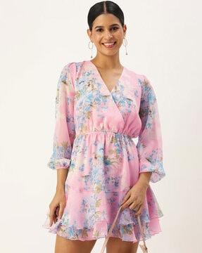 women floral print fit & flare dress