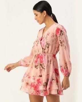 women floral print fit & flare dress