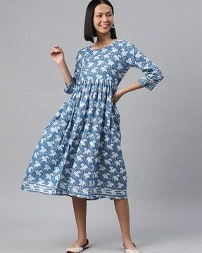 women floral print fit & flare dress