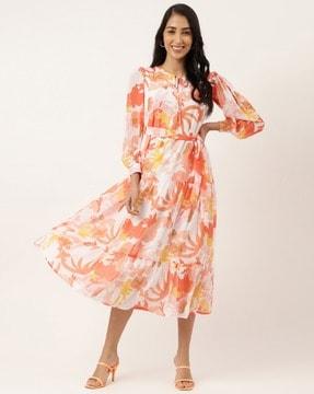 women floral print fit & flare dress