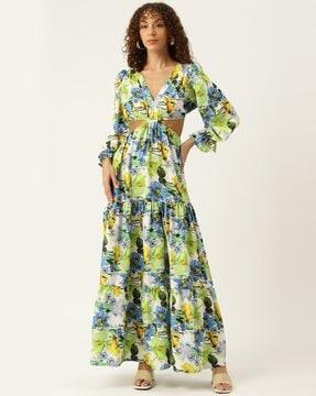 women floral print fit & flare dress