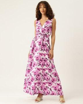 women floral print fit & flare dress